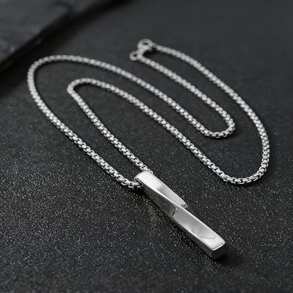FANASY Natural Gemstone Pendant Necklace for Men Healing Crystal Pendant Adjustable Black Rope Necklace Jewelry Gifts for Women Men - color: Steel