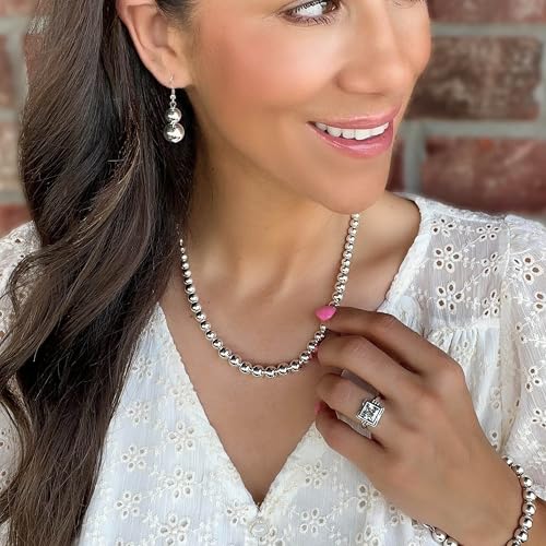 Cryshimmer Pearl Choker Necklace for Women Faux Pearl Beads Strand Necklace Earring Set Costume Jewelry,Gift for Wife Mother - color: Silver Set-3