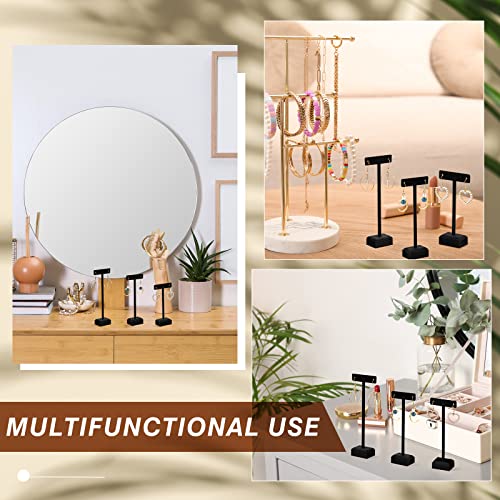 Marsui Earring Display Stands for Selling Set Wooden T Bar Jewelry Display Stand Holder for Necklaces Bracelet Showroom Trade - color: Black