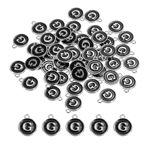 MECCANIXITY Alphabet Enamel Letter Charm Jewelry Charm Pendant for Jewelry Making, Bracelet, Craft - style: G