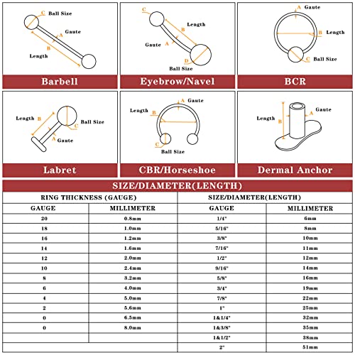 14G ASTM F136 Titanium Straight Barbell Rings for Nipple/Tongue/Dimply/Industrial - Internally Threaded Hypoallergenic Body Piercing Jewelry Gift for Women & Men, Nickel Free, Lead-Free - color: 14G(1.6mm), 1/2"(12mm), 4mm top