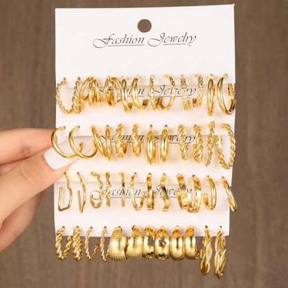 Stocking Stuffers Gold plate and Silver Plated Jewelry Sets Stocking Stuffers for Women Costume Jewelry Chain Necklace Bracelet Earrings and Rings Sets for Women Bulk Jewelry - color: JJG66Hgold