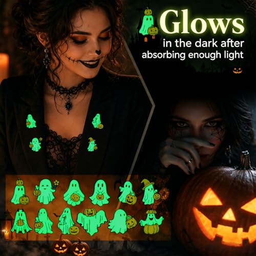 Liliaafar 36 Pieces Halloween Enamel Pins Set Grow in the Dark Halloween Lapel Pins Bulk for Backpacks Clothing Hat Bag Gifts - style: Pumpkin Ghost