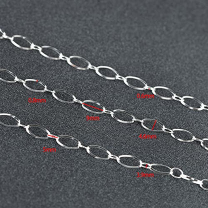 UMAOKANG 16.4 Feet Stainless Steel Chain for Jewelry Making Silver Oval Loop Link Chain on Spool with 30 Jump Rings 10 Lobster Clasps Necklace DIY Supplies - color: Steel