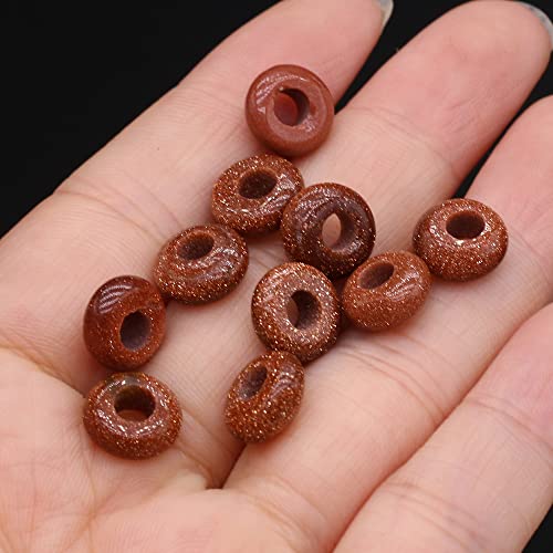 50pcs Natural Semi-Precious Stone Large Hole Loose Beads Abacus Shape Fashionable Opal Amethyst Unakite Rose Quartz Charm Beads for Making Necklace Bracelet - color: 5x10mm