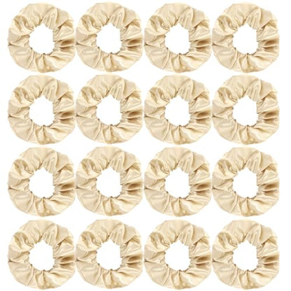 Semato 16 Pcs Champagne Satin Scrunchies Bridesmaid Proposal Gifts Hair Ties Scrunchies for Women Girls Bachelorette Party Favors - color: champagne