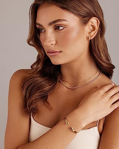 PAVOI 14K Gold Plated Stainless Steel Bangle Bracelets for Women | Inspirational Engraved Adjustable Mantra Cuff Bangle | Personalized Gift for Her Mom Sister | Birthday Gifts for Women - style: I Am Enough