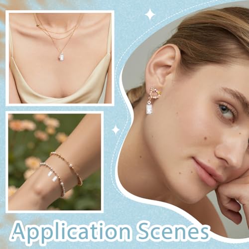 40Pcs 2 Colors Cubic Zirconia Rectangle Charms Clear Crystal Rhinestone Charms Dangle Bead Pendants Brass CZ Gem Pendants for Necklace Earrings Bracelet DIY Jewelry Making Craft