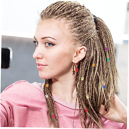 Hollow Hair Buckles for Braiding 100pcs Metal Hair Accessories Dreadlocks Set Colorful Braiding Ropes