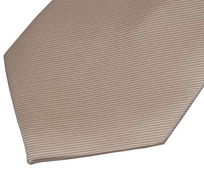 GUSLESON 3.15"（8cm） Solid Color Necktie and Pocket Square Cufflinks Sets For Men + Gift Box - color: Champagne