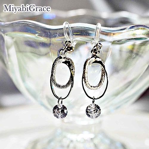 Drop Cubic Zirconia Invisible Clip On Earrings for Women Not Pierced Gold Teardrop Sqaure CZ Crystal Dangle Gold Silver Comfortable Clip On Earrings Bridal Wedding Prom - color: Oval Silver