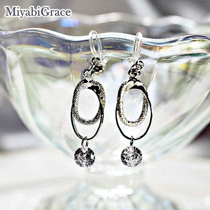 Drop Cubic Zirconia Invisible Clip On Earrings for Women Not Pierced Gold Teardrop Sqaure CZ Crystal Dangle Gold Silver Comfortable Clip On Earrings Bridal Wedding Prom - color: Oval Silver