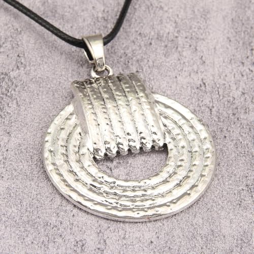 Boho Necklaces for Women Chunky Circle Necklace Bohemian Necklaces | Chunky Boho Necklace for Women Layered Boho Circle Leather Choker Necklace Long Vintage Necklaces Bohemian Jewlery Gifts - style: Boho Chunky Necklace