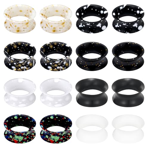 Jenxnjsjo 14g to 7/8in Ear Gauges Plugs Tunnels Taper Earrings Stretching Expander Kit Set for Women Men - color: 043: Silicone Double Flare Ⅲ, size: 5/8in (16mm)