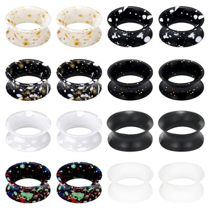Jenxnjsjo 14g to 7/8in Ear Gauges Plugs Tunnels Taper Earrings Stretching Expander Kit Set for Women Men - color: 043: Silicone Double Flare Ⅲ, size: 5/8in (16mm)