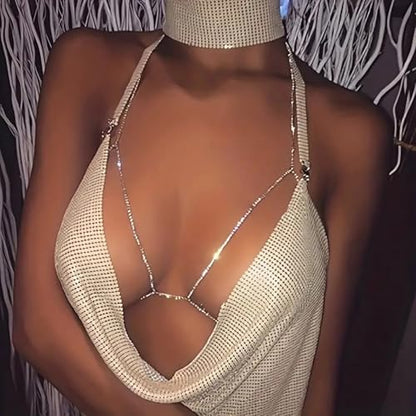Gold Plated Body Chain for Women, Layered Bikini Waist Chain | Sexy Rhinestone Body Jewelry, Chest Belly Chain, Adjustable Fit, Crossover Design, Summer Beach Parties and Vacations - color: Silver2
