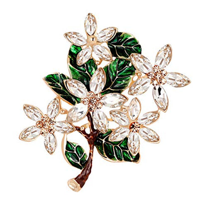 Merdia Bouquet Brooch Pin Green Leaves Flower Brooches Plant Brooch for Women, Girls