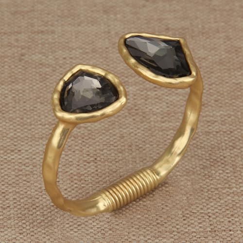 GelConnie Chunky Cuff Bangle Bracelet for Women, Statement Jewelry | Gold and Silver Tone Cuff Bangles with Resin, Crystal and Textured Accents for Party, Vacation and Dressy Looks - style: Bangle 05-Gold