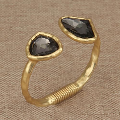 GelConnie Chunky Cuff Bangle Bracelet for Women, Statement Jewelry | Gold and Silver Tone Cuff Bangles with Resin, Crystal and Textured Accents for Party, Vacation and Dressy Looks - style: Bangle 05-Gold