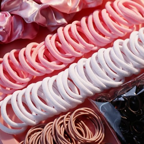 YANRONG Hair Accessories Set: 755PCS Seamless Ponytail Holders, Scrunchies, Hair Bands, and Hair Ties for Thick and Curly Hair (Gradient Powder) - color: 755PCS (gradient powder)