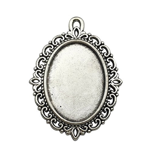 20pcs 18x25mm Oval Bezel Pendant Base Trays Cabochon Settings Trays Pendant Blanks 20pcs Mixed No Duplicate (M116) - color: M116