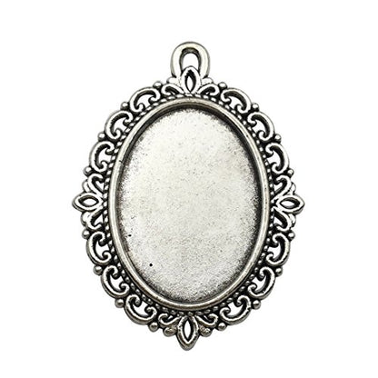 20pcs 18x25mm Oval Bezel Pendant Base Trays Cabochon Settings Trays Pendant Blanks 20pcs Mixed No Duplicate (M116) - color: M116