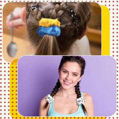 80 Pcs Mouse Ears Scrunchies Silk Satin Mouse Hair Scrunchies Hair Ties Elastic Bands Ponytail Holders for Kids Women Girls Party Decoration - style: Mouse