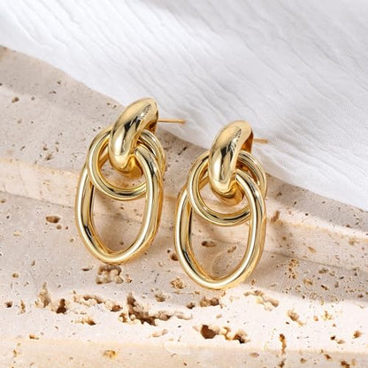 Pearl Earrings for Women 14K Gold Freshwater Pearl Hoop Earring Dangle Drop Wedding Earrings Bridal Bridesmaid Jewelry Gifts for Women - color: Circle-2