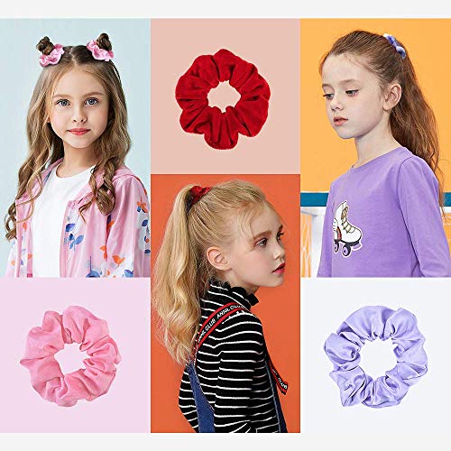 52 Pcs Velvet Hair Scrunchies Hair Bands for Women or Girls | Elastic Soft Ponytail Holder Hair Ties for Birthday, Party, Thanksgiving, Christmas - size: 1 Count (Pack of 52)