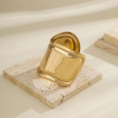 Chunky Gold Cuff Bracelet Chunky Bangles for Women Non Tarnish Modern Gold Jewelry Gifts trendy fashion fall fashion jewelry womens fashion - color: A