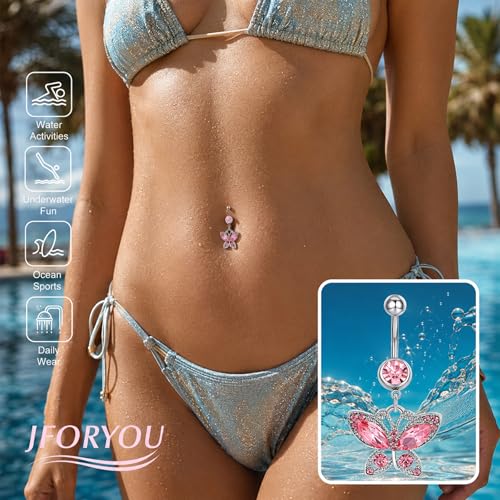 Belly Button Rings Stainless Steel 14G CZ Opal Navel Rings Barbells Women Girls Belly Piercing Jewelry - color: Silver Color-Style C: 4PCS