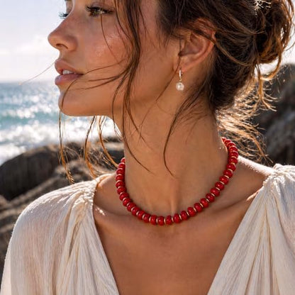 Chunky Beaded Necklace for Women, Colorful Trendy Statement Summer Jewelry Gift - color: necklace-40