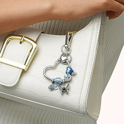 GNOCE Stainless Steel Snake Chain Charm Bracelet W/Safety Gift for Women - color: Heart