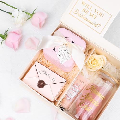 AYGXU Travel Jewelry Box for Women and Girls - Small Case With Initial A-Z - Teacher Gifts - color: pink, size: U