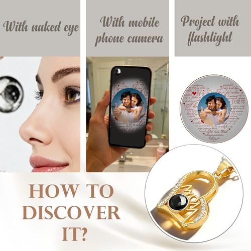 Personalized Picture Necklace Custom Projection Necklace With Photo Inside | Picture Charm Necklace Photo Gifts For Women Her Mom Wife Girlfriend On Valentines Mothers Day Christmas Anniversary Romantic - color: Pendant 2