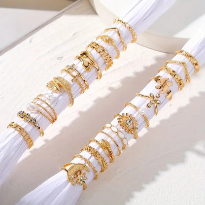 Golden Knuckle Rings Set for Women, 14k Golden Plated Open Stacking Knuckle Midi Rings Dainty Cubic Zirconia Crystal Simple Hollow Cute Rings Pack Jewelry Gifte - color: Golden 26PCS
