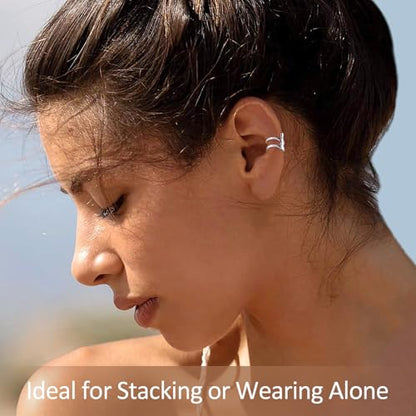 ChicSilver 925 Sterling Silver Ear Cuffs Non-Piercing Cartilage Earrings: Various Styles, Conch Cuffs (with Gift Box) - style: L: Climbing Man