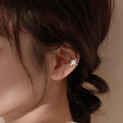 Ear Cuffs Earrings for Women Non Piercing Cartilage Cuff Wrap Clip on Earrings Trendy Pearl Rhinestone Tassel Chain Earrings Jewelry for Women - color: Northstar Ear Cuff