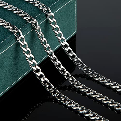 UMAOKANG 16.4 Feet Stainless Steel 10MM Cuban Chains for Jewelry Making | Silver Heavy Duty Chain Bulk Chunky Curb Cuban Link Men Hip Hop Necklace Bracelet DIY Chain Jump Rings Lobster Clasps Set - color: Silver Twist 10mm