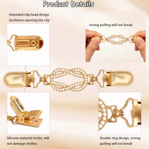 2 PCS Waist Cincher Clips Dress Clips Back Cinch for Shawl Cardigan Sweater Clothes Shirt Tightener Clip(Silvery Golden) - color: Color Retro Style