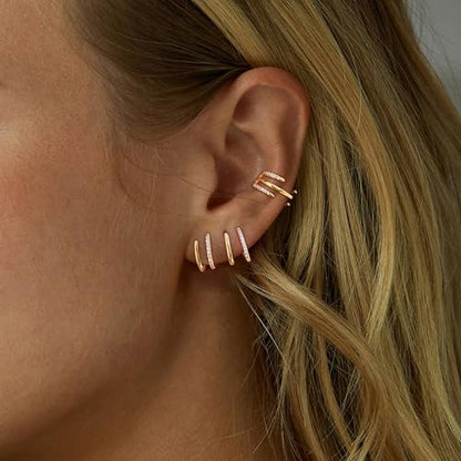 Ear Cuffs Non Piercing Ear Cuff Earrings for Women Gifts Trendy Stuff Clip on Cartilage Earrings Stacks Fake Earrings Jewelry Gifts - color: E:3pcs Heart gold cuff earrings