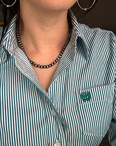 Western Jewelry Navajo Pearl Necklace for Women Handmade Long Boho Turquoise Pearls Layered Necklaces for Cowgirls - color: 1 Pearl Necklace
