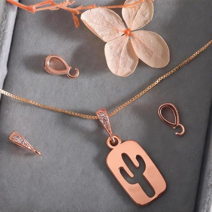 stino 10PCs Small Pendant Bail Clasps for Jewelry (Rose Gold Plated) | 10 Pack, Jewelry Connectors, Necklace Bails ,Secure, Jewelry Making - color: Rose Gold Plated