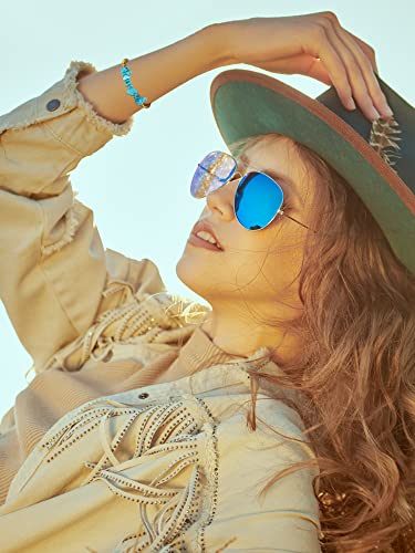 Inbagi Turquoise Bracelet for Women Leather Bracelet Western Jewelry for Women (Fresh) - style: Fresh