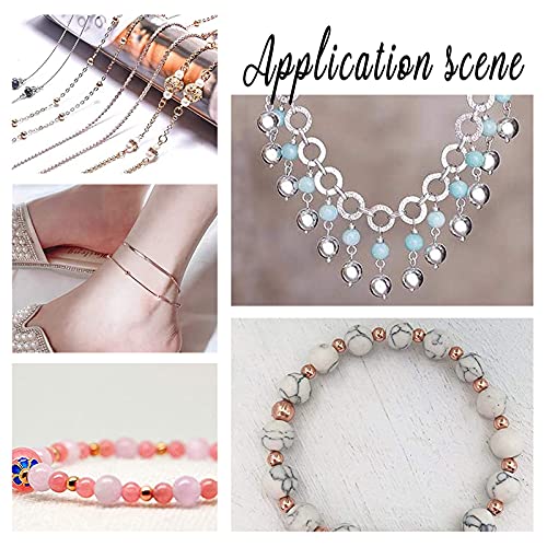 PH PandaHall 5 Sizes Smooth Round Beads, 300pcs 14K Silver Plated Beads Little Round Bead Seamless Ball Bead Long-Lasting Spacers for Hawaii Layered Bracelet Necklace Jewelry DIY Crafts 2/3/4/5/6mm - color: Silver