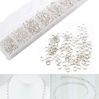 EuTengHao 1504pcs Jewelry Repair Tools Kit with Jewelry Pliers, Jump Rings Opener, Tweezers, Lobster Clasps, Bright Silver - color: Bright Silver