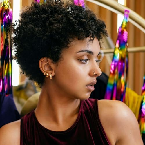 Sterling Silver Earrings Stacks for Women, Hypoallergenic Cartilage Earring | Dainty Stud Huggie Hoop Dangle Chain Earrings, 14K Gold/White Gold Plated - color: 3Pairs-Tapered Hoops(6/8/10mm)
