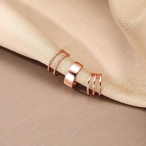 SLUYNZ Solid 925 Sterling Silver Ear Cuff Earrings for Women No Piercing Cartilage Earrings Tri Earrings, Helix Cuff Earrings for Men - color: C-Rose Gold Plated