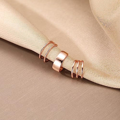 SLUYNZ Solid 925 Sterling Silver Ear Cuff Earrings for Women No Piercing Cartilage Earrings Tri Earrings, Helix Cuff Earrings for Men - color: C-Rose Gold Plated