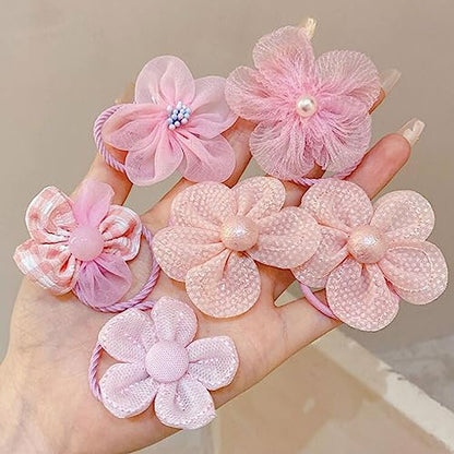 Baby Hair Accessories Set - 40 Pcs Cute Flower Elastic Rubber Bands, Hair Ties and Ponytail Holders for Girls and Toddlers (Random 4 Sets) - color: random 4 sets